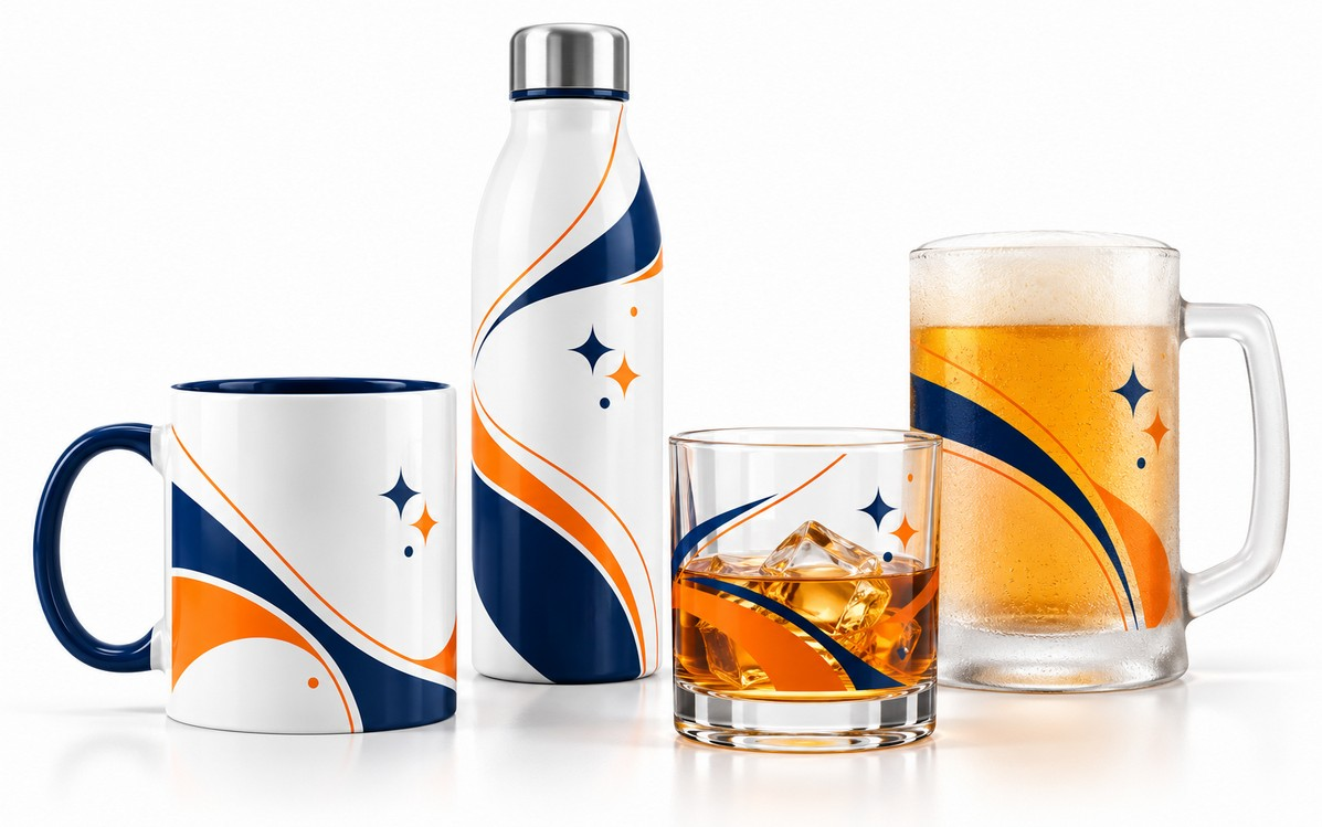 Canecas, copos, taças e squeezes personalizados